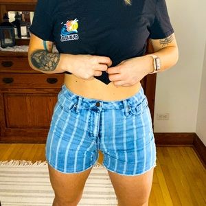 High rise striped shorts